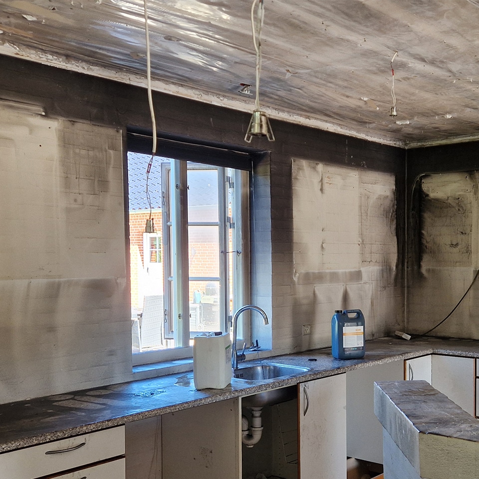 Brandskadet køkken i privat bolig, del 1